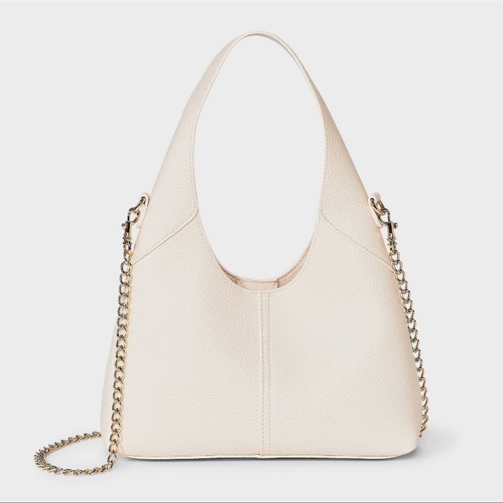 NWOT Universal Thread Mini Slouchy Cream Bag with Chain Strap